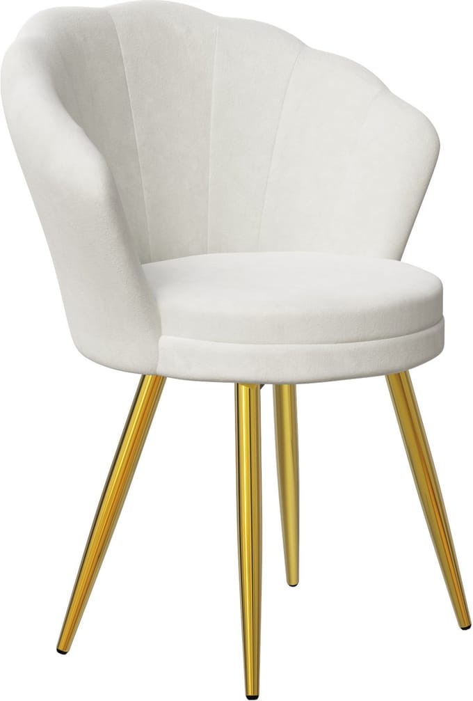 PIPIPOXER - eetkamerstoel -Velvet - Eetkamer, studeerkamer, woonkamer-Wit