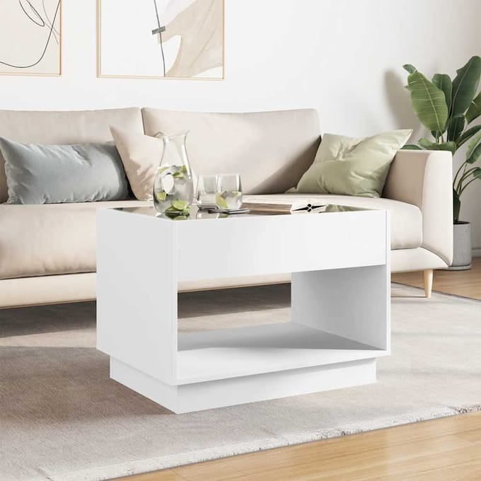 vidaXL - Salontafel - met - Infinity - LED - 70x50x50 - cm - wit