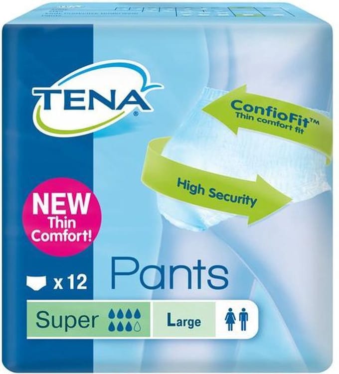 Tena Pants Super - mt L - 12 st - Incontinentiebroekjes