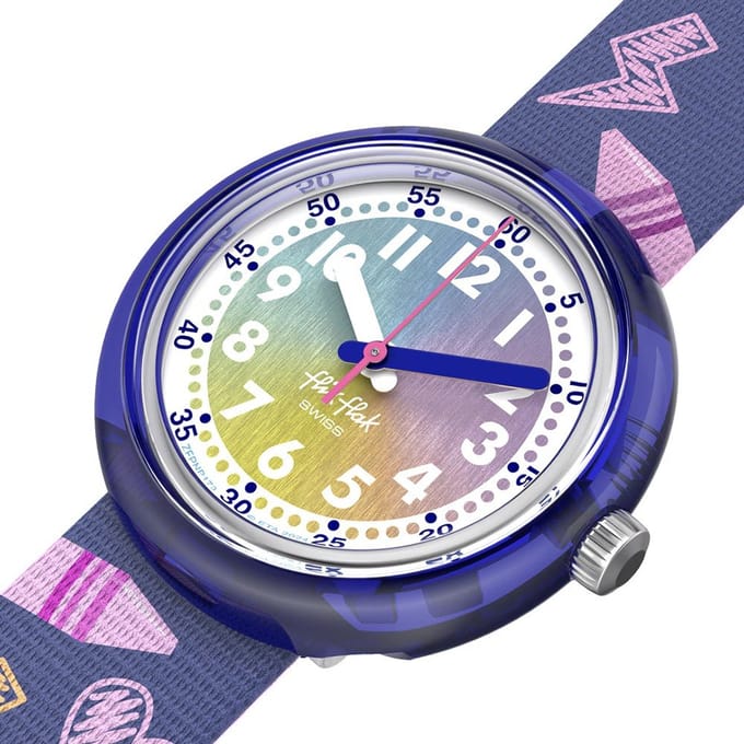 Flik Flak 5+ Power Time FPNP173 Rainbow Crayons Horloge