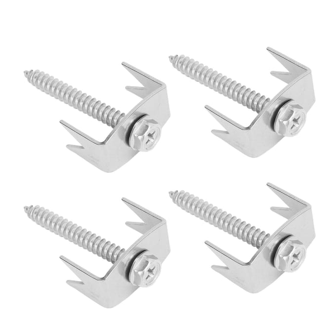 50 PCS Fixations de Poteau de Clôture Acier Inoxydable Robuste Réutilisables Clous à Vis de Fixation pour Fil de Jardin