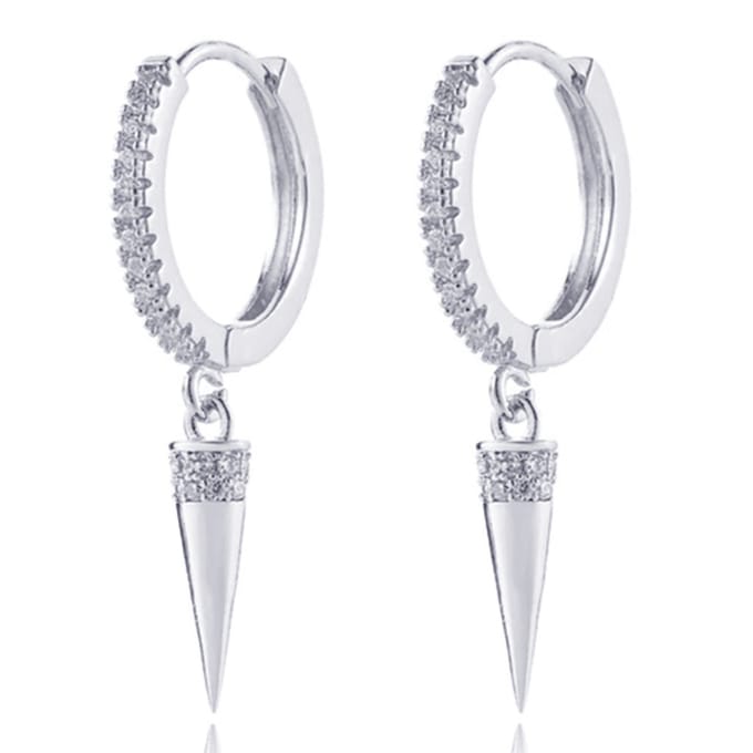 LGT JWLS Oorringen met Conische Cilinder Hanger - Conical Silver
