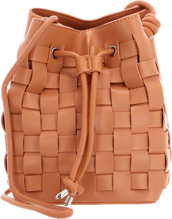 SEIDENFELT MANUFAKTUR Schoudertas Malilla Drawstring Crossbody Bag Papaya Abrikoos