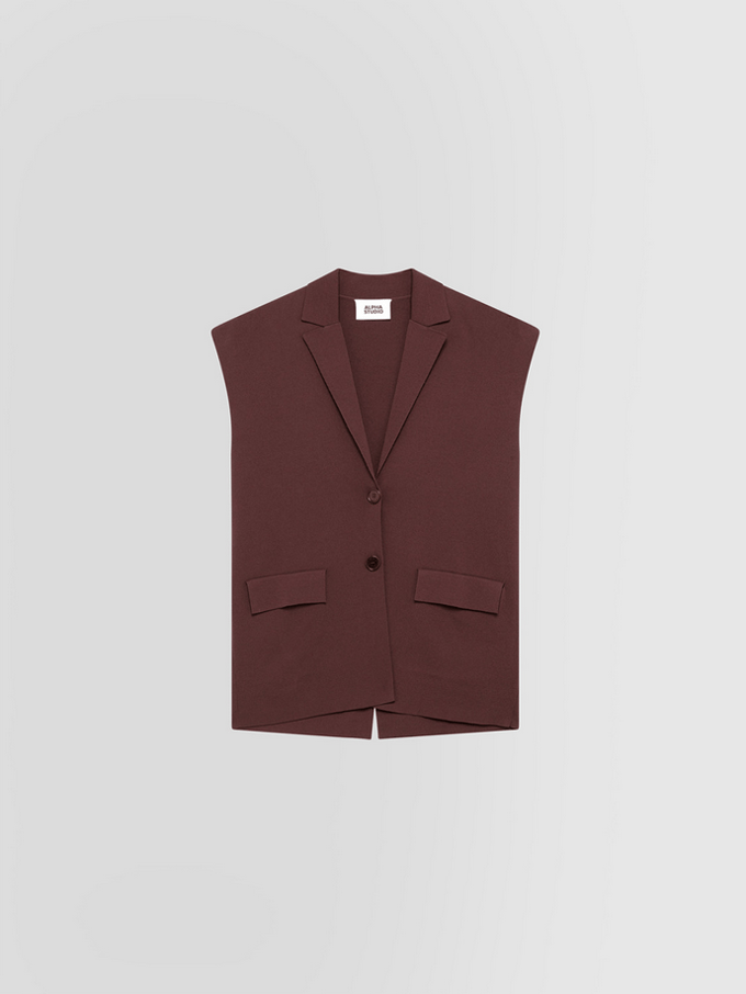 Gilet vrouw bruin