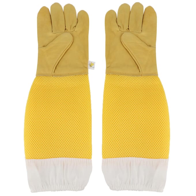 Imkerhandschoenen Ademend Schapenvacht Beschermend Lange Mouwen Imkeruitrusting beige