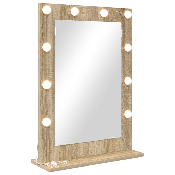 vidaXL - Make-up - Spiegel - Sonoma - Eik - 70 - x - 50 - x - 18 - cm - Rechthoekig