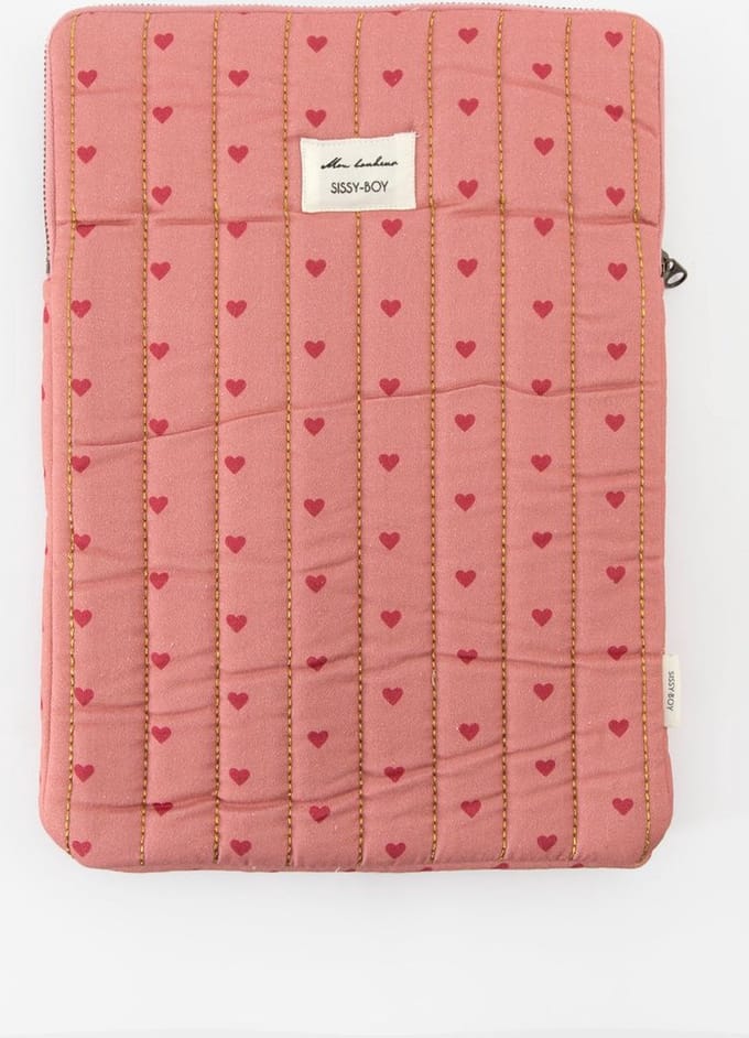 Sissy-Boy - Roze laptophoes met hartjesprint