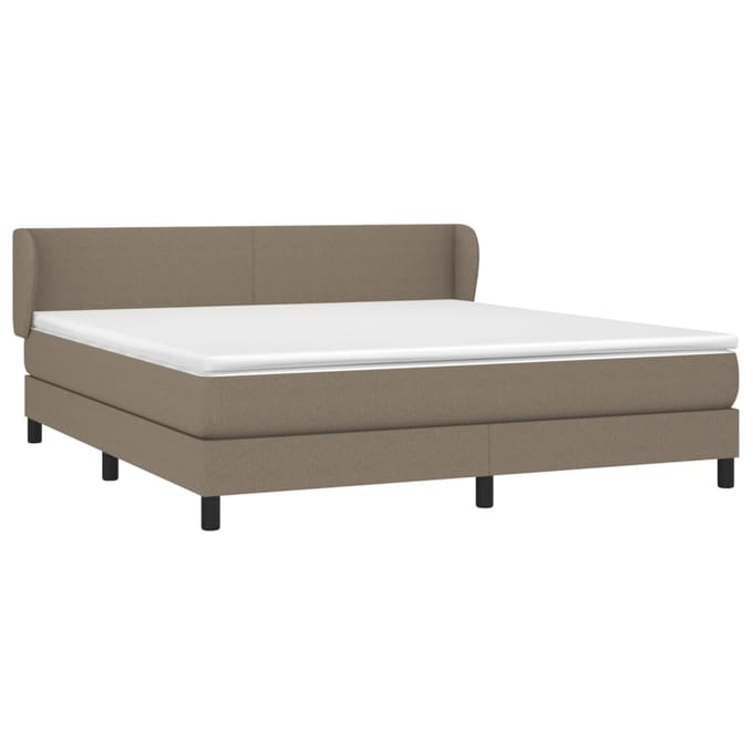 vidaXL - Boxspring - met - matras - stof - taupe - 180x200 - cm