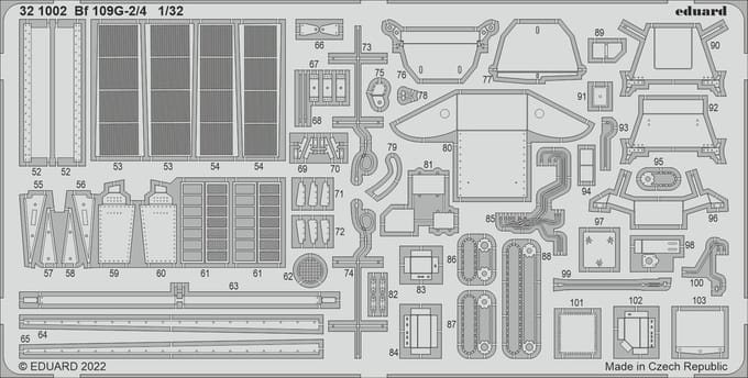 Eduard Modelbouwpakket - BIG33148 Accessoires for Bf 109G-2/4 - Accessoires set - 1:32 - Modelbouw
