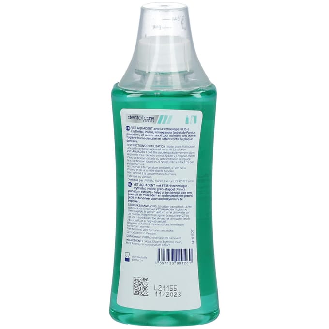 Vet Aquadent Fr3sh Hond-kat Opl 250ml Nf