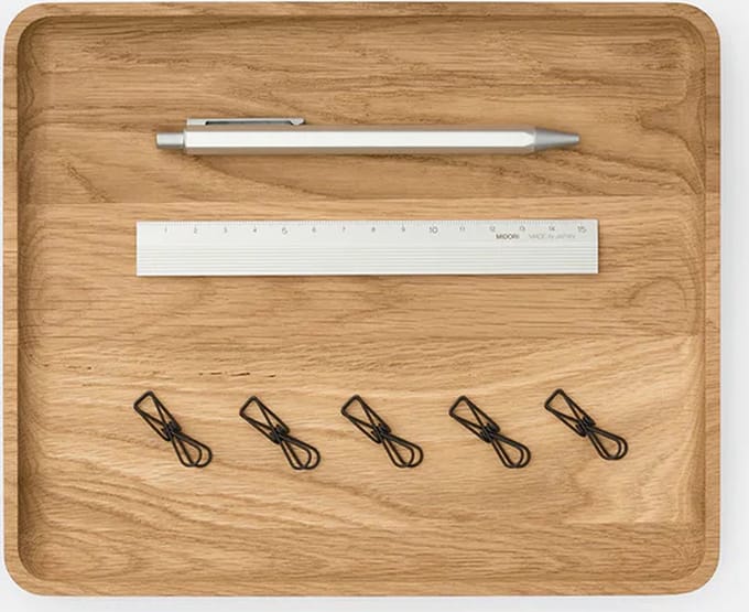 Oakywood Catchall Tray Oak - Massief Eiken - Luxe Houten Bureau Organiser - Medium 24 x 20 cm