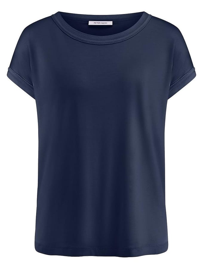 Shirt ronde hals Van Peter Hahn blauw