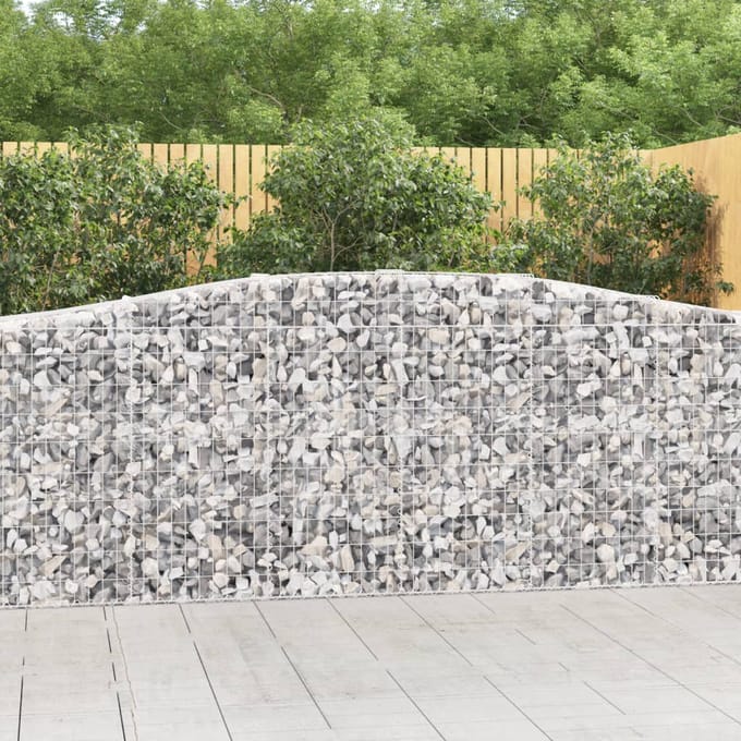 vidaXL - Schanskorven - 15 - st - gewelfd - 400x50x100/120 - cm - ijzer