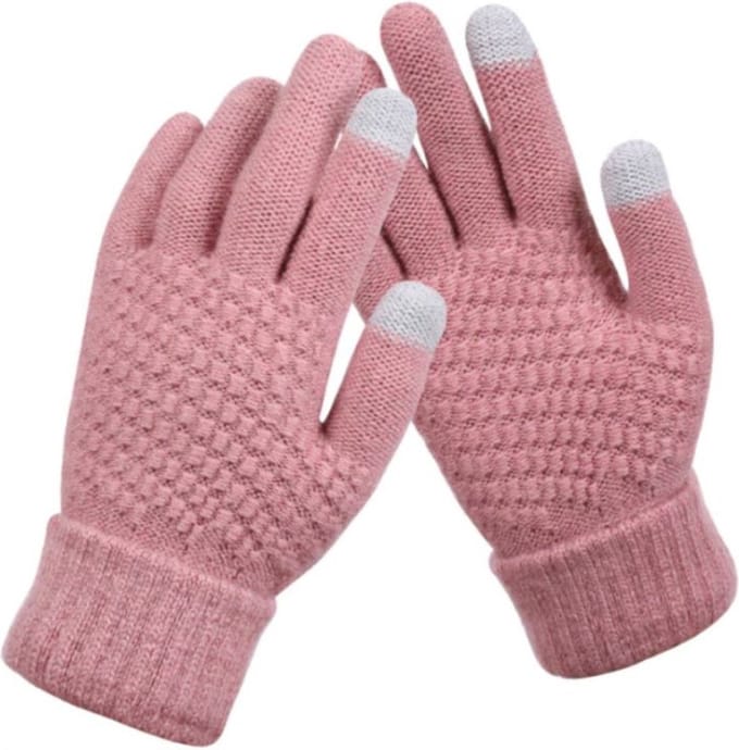 Finnacle - De perfecte winteraccessoire: Gebreide handschoenen | Touchscreen | One size | Warm en stijlvol Licht Roze!