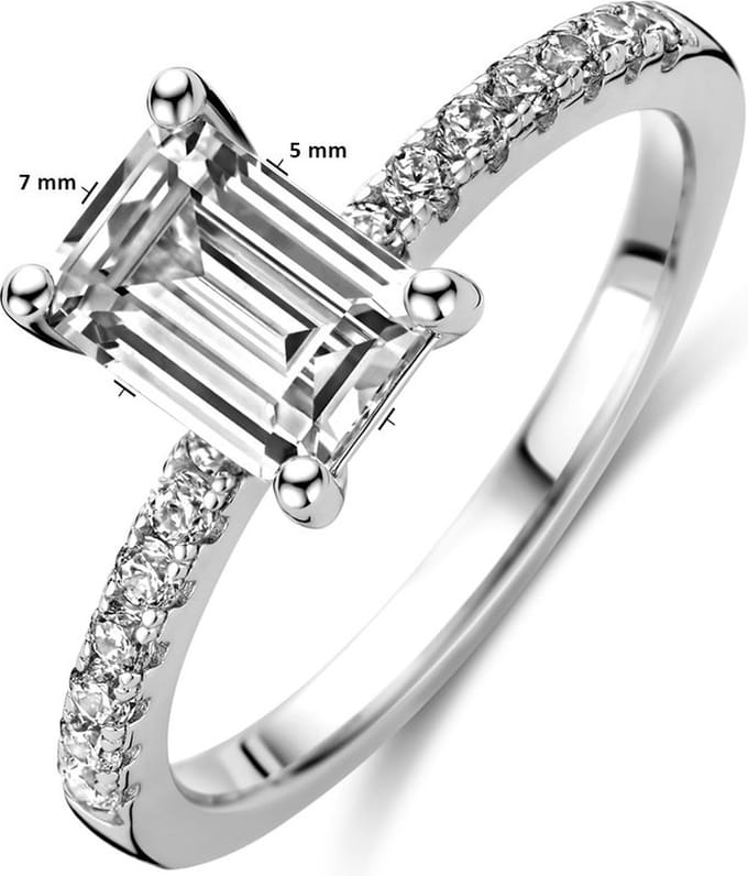 Gerhodineerd Zilver Ring Met Zirkonia 1338534