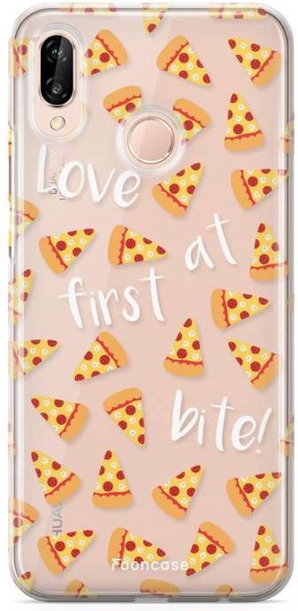 Fooncase Hoesje Geschikt voor Huawei P20 Lite - Shockproof Case - Back Cover / Soft Case - Pizza