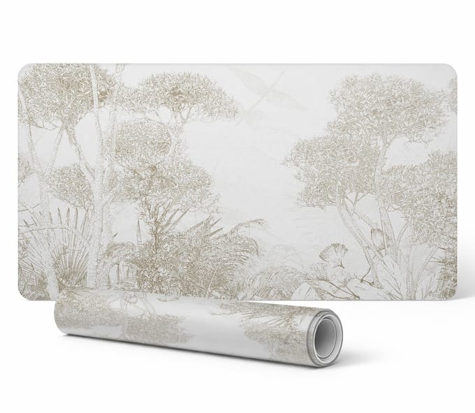 Duurzame gamingmat met delicate tropische bomen, 90x45 cm