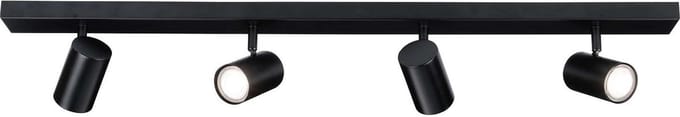 Ledvion LED Plafondspot Zwart 4-lichts Rechthoek GU10 3W neutraal wit