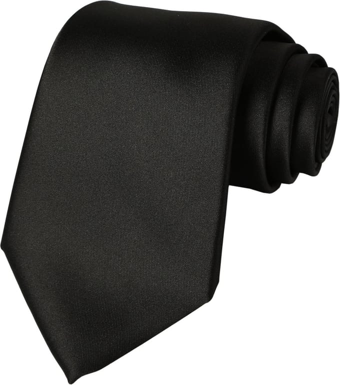 Fako Fashion - Stropdas - Effen - Satijn - 8cm - 145cm - Zwart