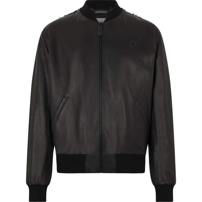 Leather Bomber Dragon Skull