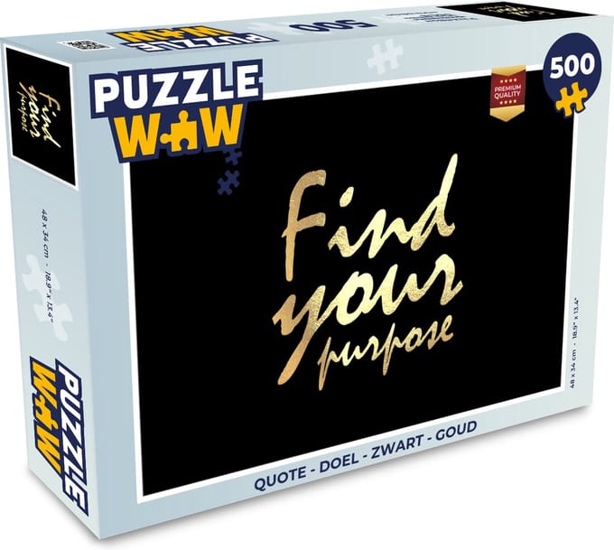 Puzzel Quote - Doel - Zwart - Goud - Legpuzzel - Puzzel 500 stukjes