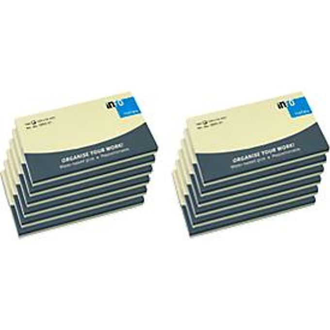 INFO zelfklevende notitieblaadjes, 125 mm x 75 mm, 12 x 100 vellen