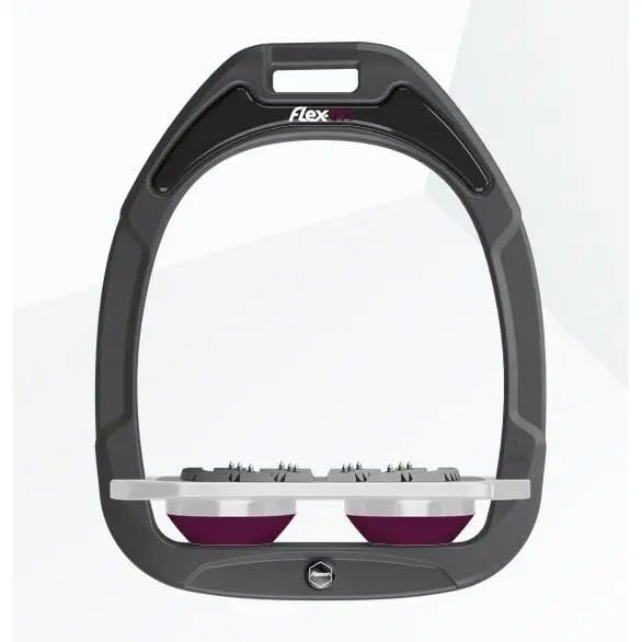 Platte Ultra Grip Stijgbeugels Antraciet/Grijs/Paars Flex-On Green Composite