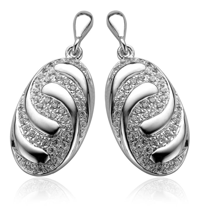 Orphelia Oorbel Micro Setting Oval Zirc Sterling Zilver 925 Ear-2083