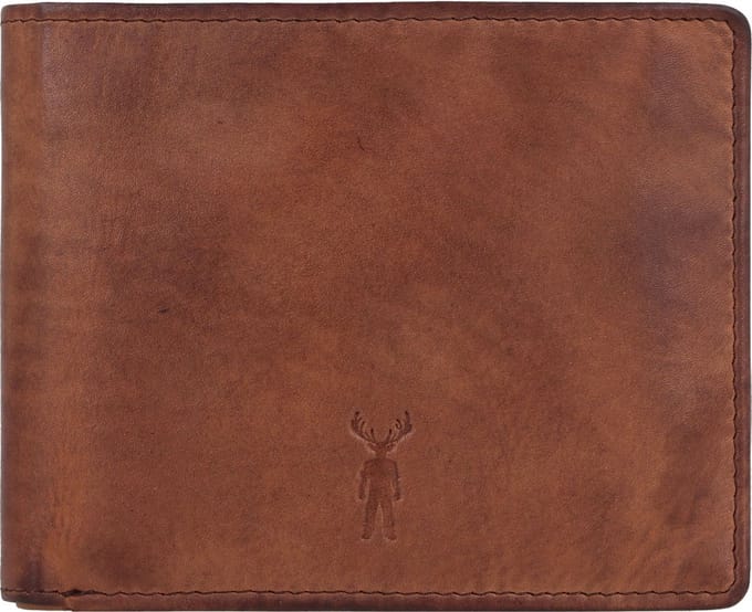 Jack Kinsky Nelson Portemonnee RFID Leer 13 cm - Jongens - Horizontaal - mokka