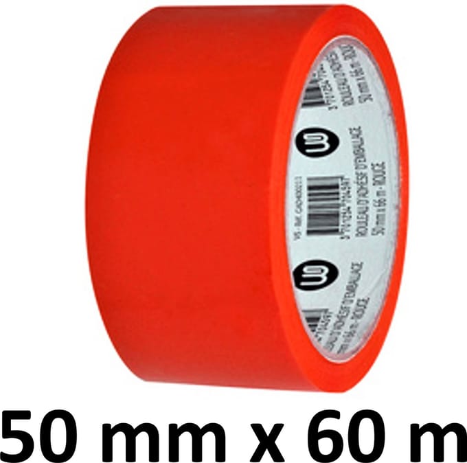 Gekleurd verpakkingstape - PP - 50mm x 66m - rood