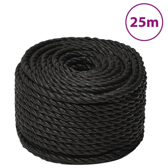 vidaXL - Werktouw - 12 - mm - 25 - m - polypropeen - zwart