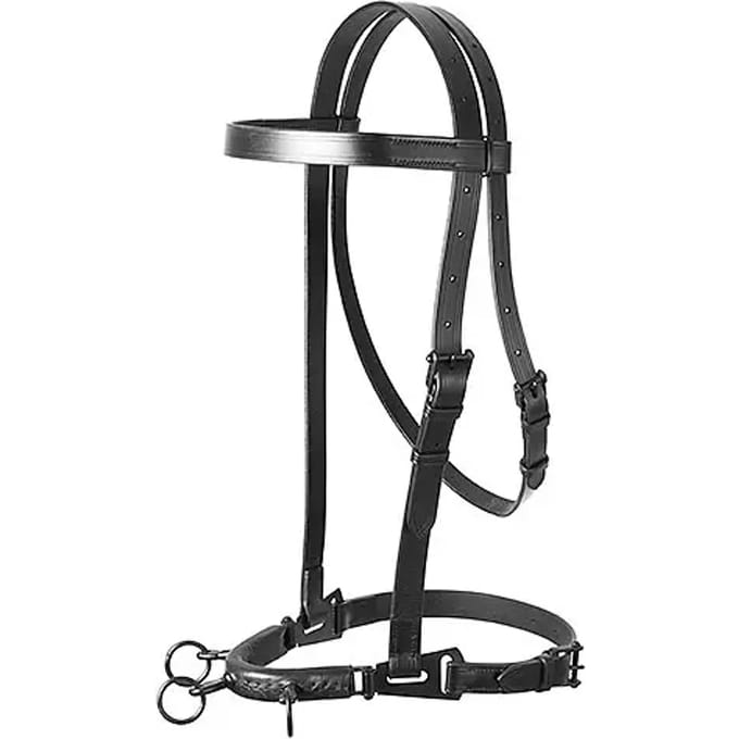 Lexhis Serreta Western Leather Medium Choke 3 Pillar Lined Hoofdstellen Zwart Full