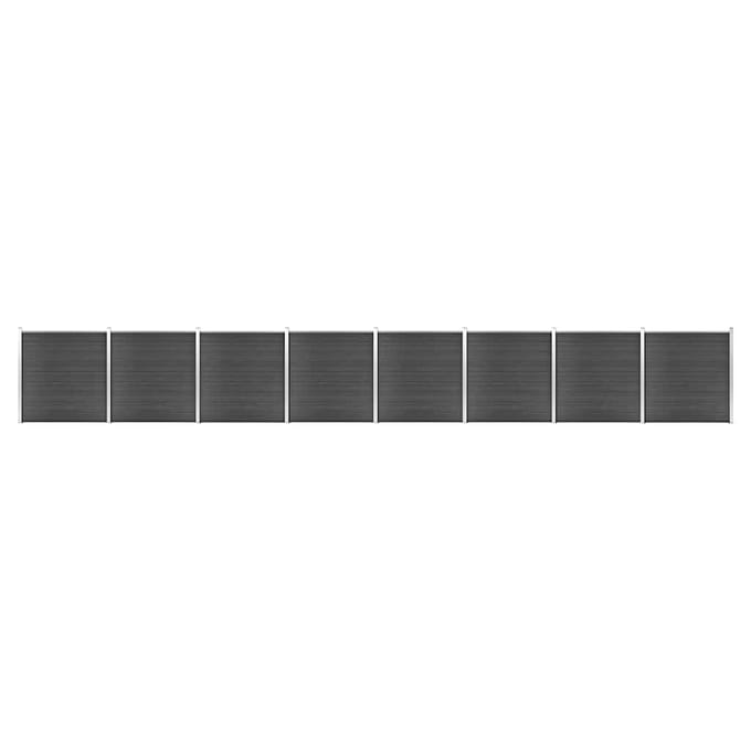 vidaXL - Schuttingpanelenset - 1391x186 - cm - HKC - zwart