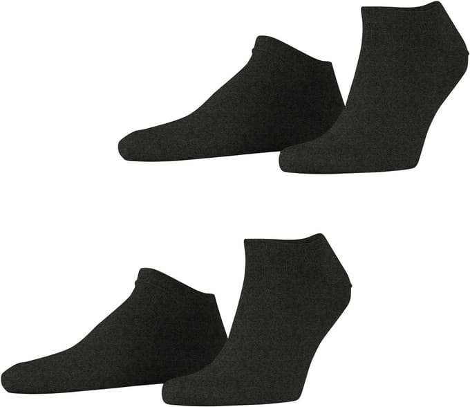 Esprit Basic Uni 2-Pack kort eenkleurig katoen multipack sneakersokken enkelsokken heren grijs - maat 47-50