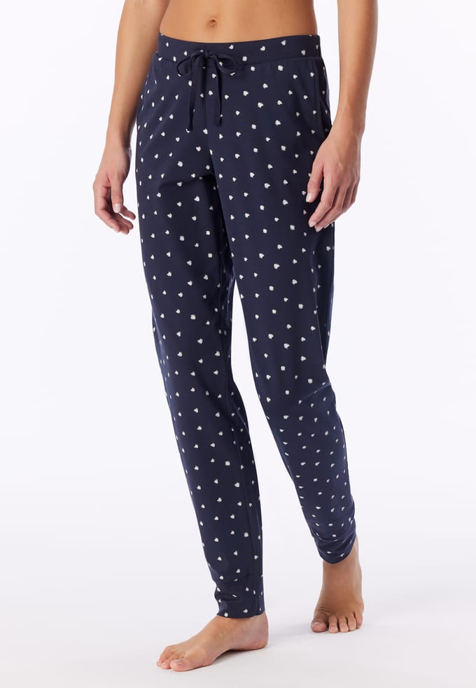 Langere broek met manchetten en stippen, donkerblauw - Mix+ Relax 34
