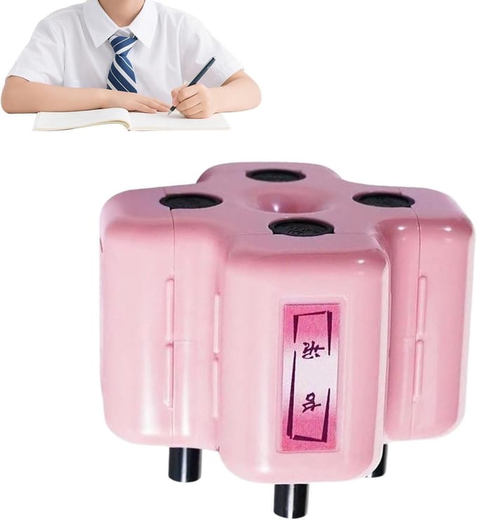 Wiskunde Roller Stempel - Leertool Kinderen - Oefenen Sommen - 4-in-1 Functies - 8 x 8 x 6 cm - Roze