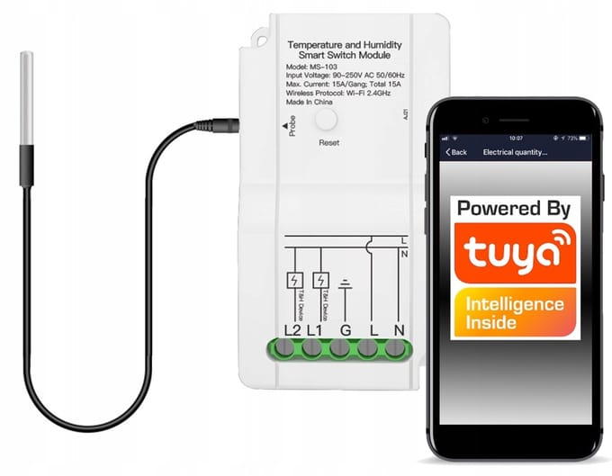 TUYA WiFi Thermostaat met Externe Temperatuursensor