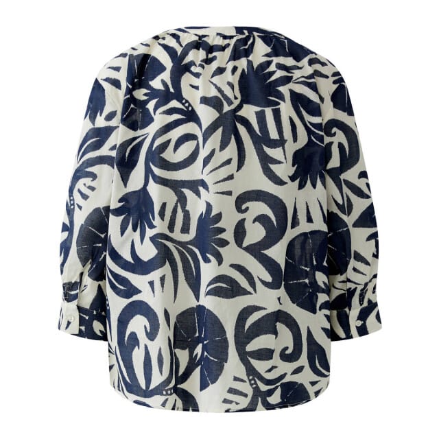 Blouse met tuniekkraag en 3/4-mouw