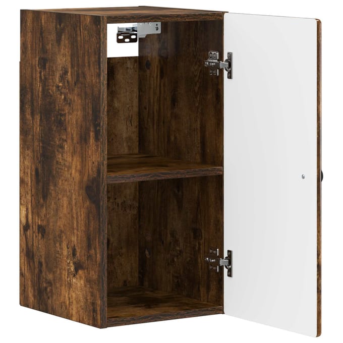 vidaXL - Badkamer - wandkast - BREDA - Gerookt - eiken - 30 - x - 31 - x - 59 - cm