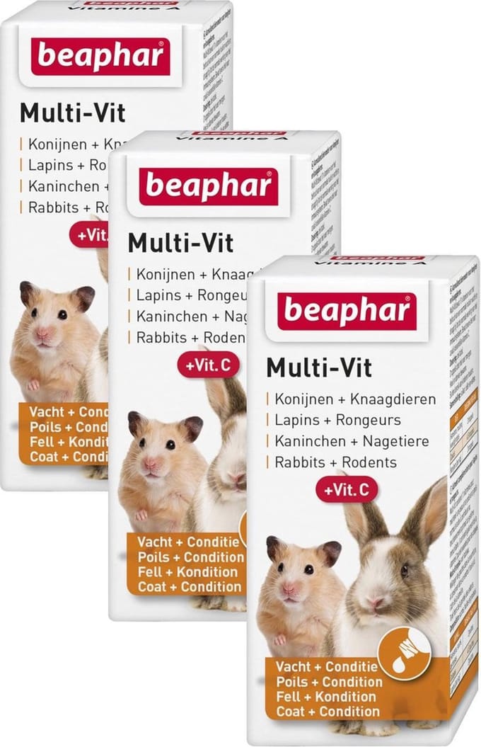 Beaphar Multi-Vitamine Knaagdier - Supplement - 3 x 20 ml
