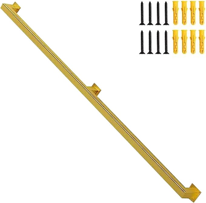 Trapleuningbeugel Set - Metalen Handgreep - Veilige Traploop - Smeedijzeren Constructie - 330cm Lengte - Goud