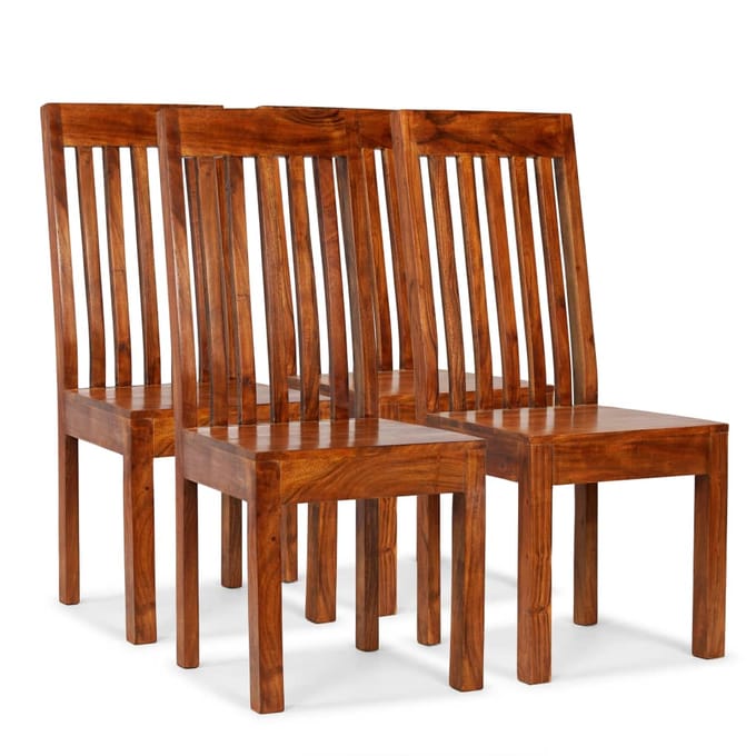 vidaXL - Eetkamerstoelen - 4 - st - massief - hout - modern