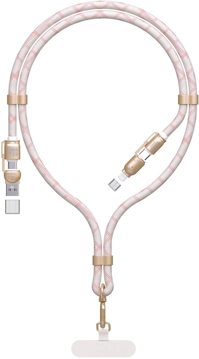 Dudao 4In1 Kabel Lanyard Usb-A Usb-C Naar Lightning Pd Qc 65W 1,5M Voor Telefoons