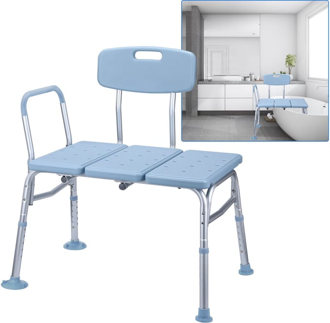 Verstelbare Transferbank met Armleuningen – Veilig & Comfortabel – Max. 150 kg