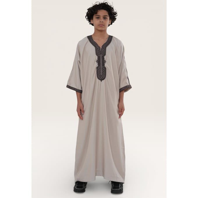 Kinderen jongens zalm bordeaux Marokkaanse Thobe gewaad Djellaba Gandoura Eid Jubba- K-HM66