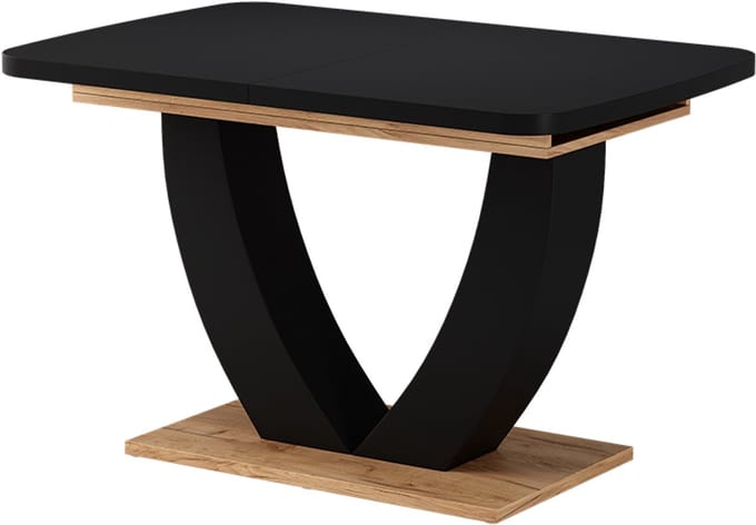 Vicco Eettafel Fenaro, Zwart/Goudkleurig Eiken, 120-160 x 80 cm Uitschuifbaar