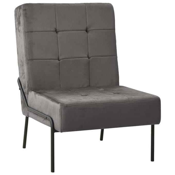 vidaXL - Relaxstoel - 65x79x87 - cm - fluweel - donkergrijs