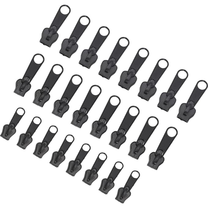 24 stuks Ritsreparatieset 3 maten Metalen rits schuifregelaar vervanging Afneembaar Multifunctioneel voor black