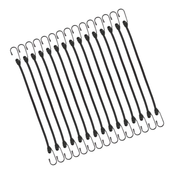 15 pièces Cordes Élastiques Multifonctionnelles en Caoutchouc Élastique avec Crochets pour Tentes de Camping Sécurisation de Bagages 45x0.8cm