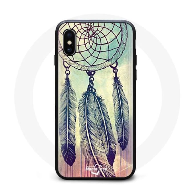 Coque - MANIACASE - Iphone XS Max - Souple - Noir - Attrape Rêve noir